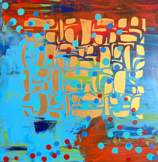 Finding the Pattern | Original Mid-Century Inspired Abstract Painting