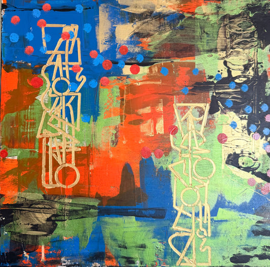 Fragments of Order | Original Abstract Mixed Media Painting on Wood Panel