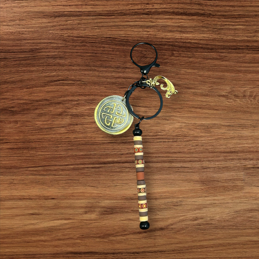 Celtic Knot Bag Charm with Koi charm and Boho Beads