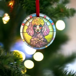 gift for Real Estate Agent - Poodle ornament in tree