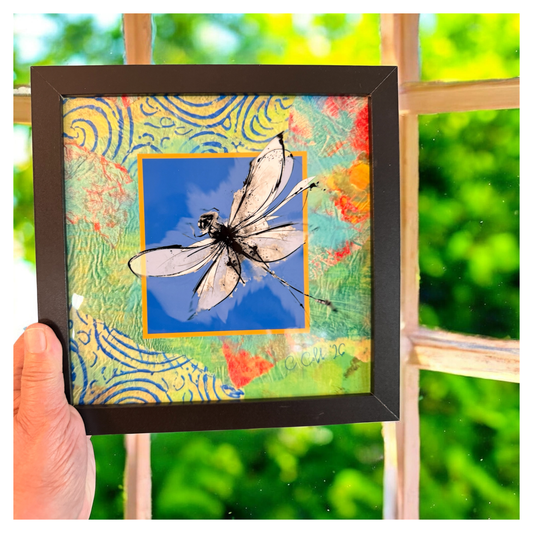 Between Moments — Framed 8×8 Ceramic Tile Art