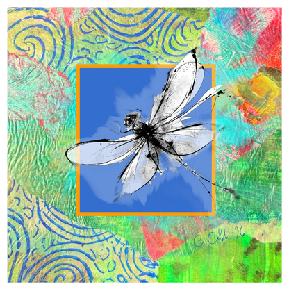 Between Moments — Framed 8×8 Ceramic Tile Art