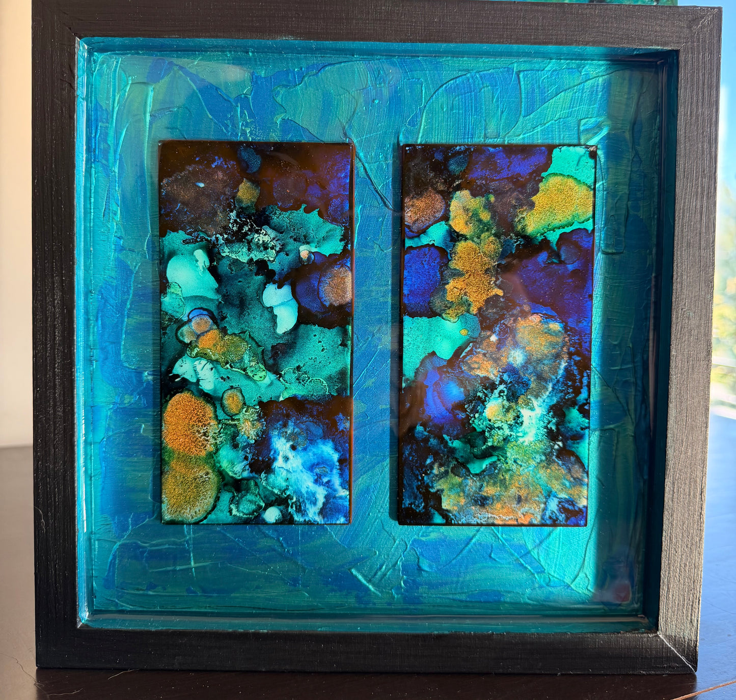 Hidden Currents | Original Mixed Media Wall Art | Quiet Waters Collection | 10" x 10"