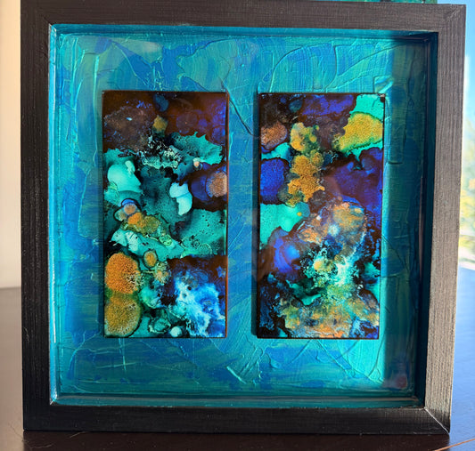 Hidden Currents | Original Mixed Media Wall Art | Quiet Waters Collection | 10" x 10"