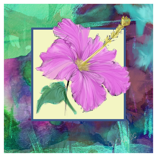 In Full Bloom — Framed 8×8 Ceramic Tile Art