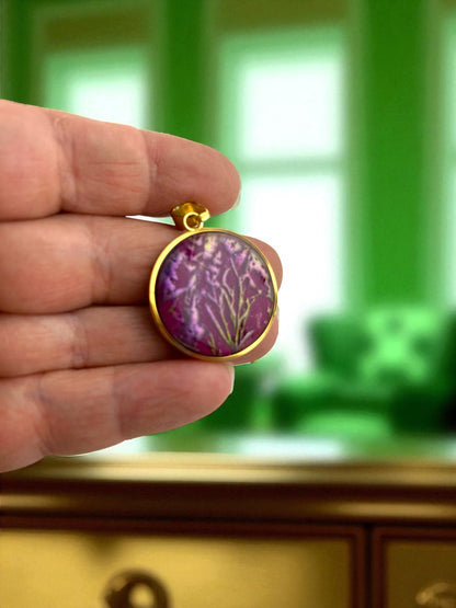 18K Gold PVD Stainless Steel Paperclip Charm Keeper Necklace with Polymer Clay Pendant