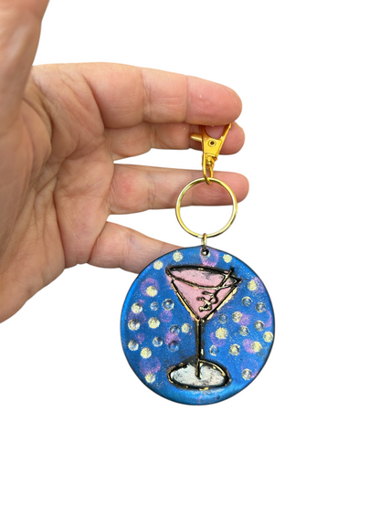 Statement Bag Charm - Pink Martini