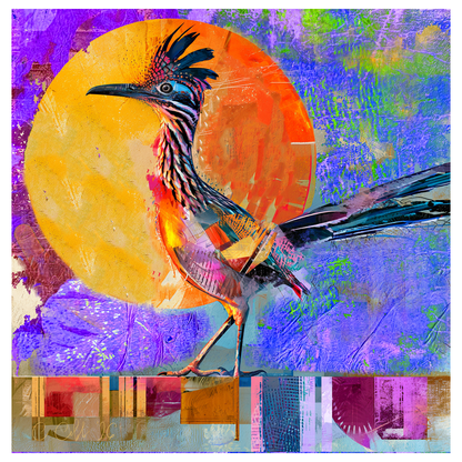 Desert Messenger — Framed 8×8 Ceramic Tile Art