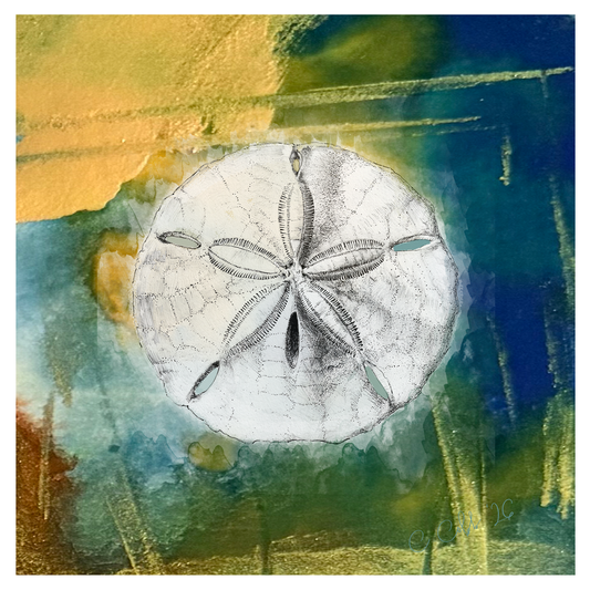 What the Tide Leaves Behind — Framed 8×8 Ceramic Tile Art