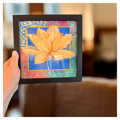 Opening — Framed 8×8 Ceramic Tile Art