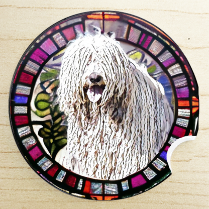 Stained Glass Dog Ceramic Car Coasters- Working Group