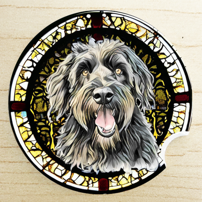 Stained Glass Dog Ceramic Car Coasters- Working Group